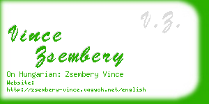 vince zsembery business card